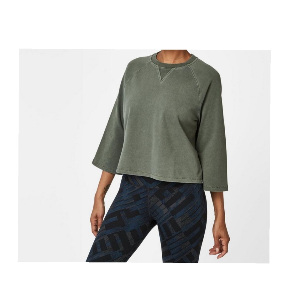 Sweaty Betty Olive Green Half Pipe Top